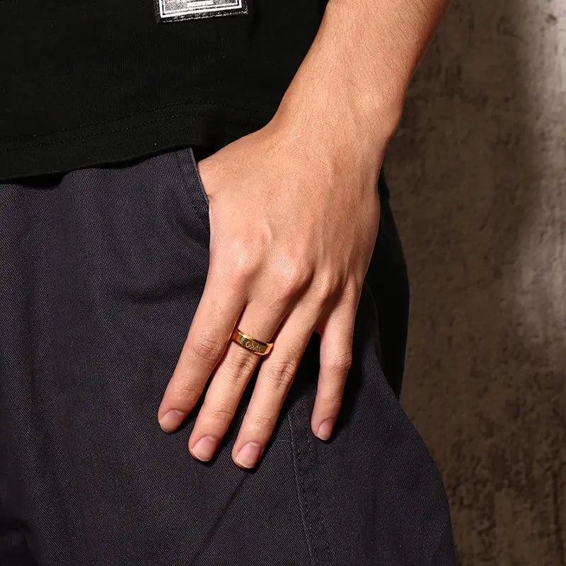 Stainless Steel "God>Highs/Lows" Ring